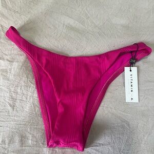 Vitamin A Swim | Fuchsia Ribbed Bikini Bottom